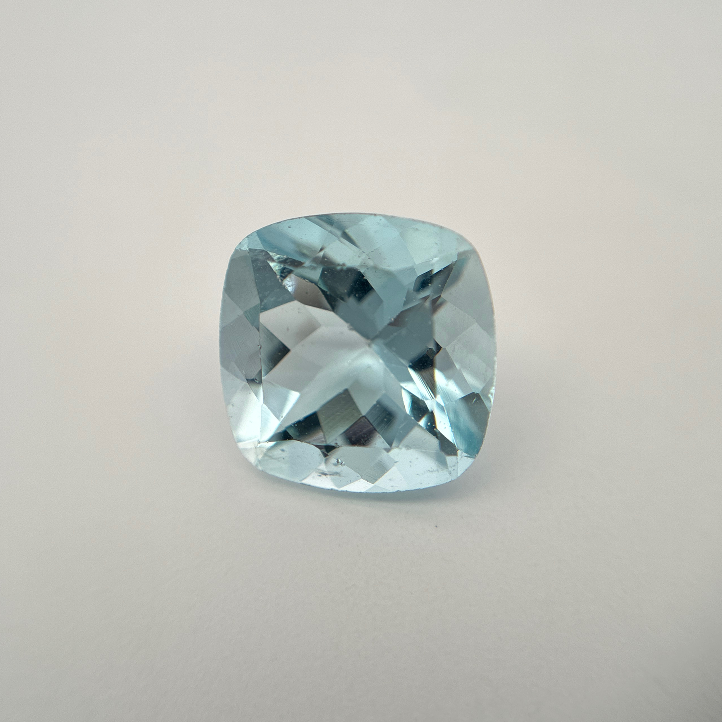 10mm Aquamarine 3.6 carat Square Cushion Cut