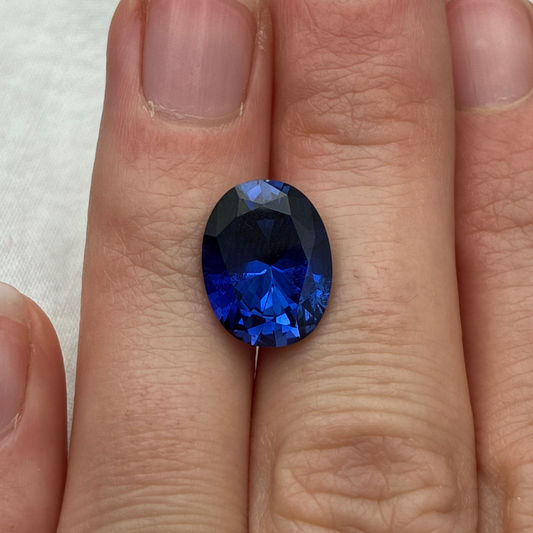 13x10mm Lab Blue Sapphire 6.26 carats