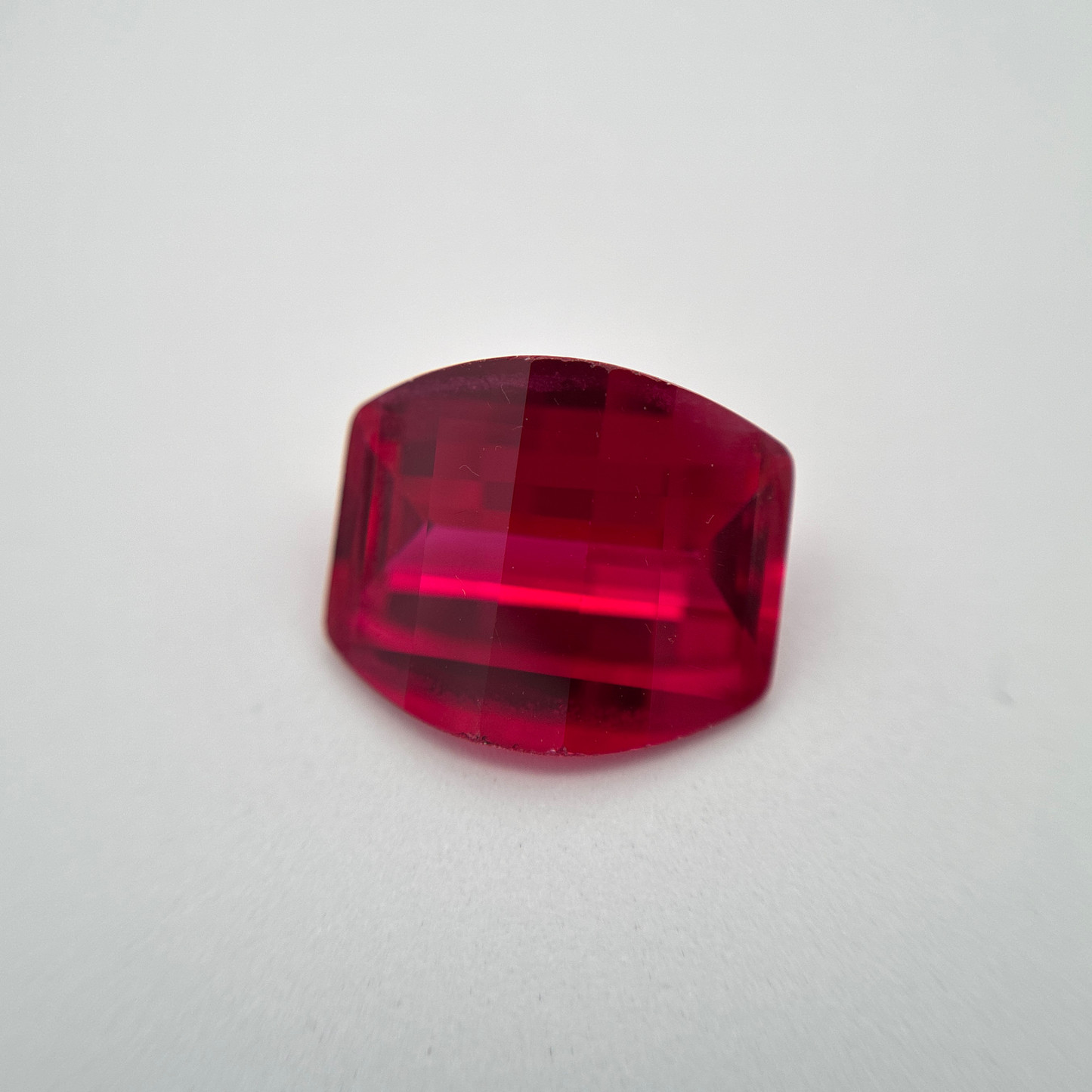 12x10mm Lab Created Ruby, Barrel cut, 5.59 carat