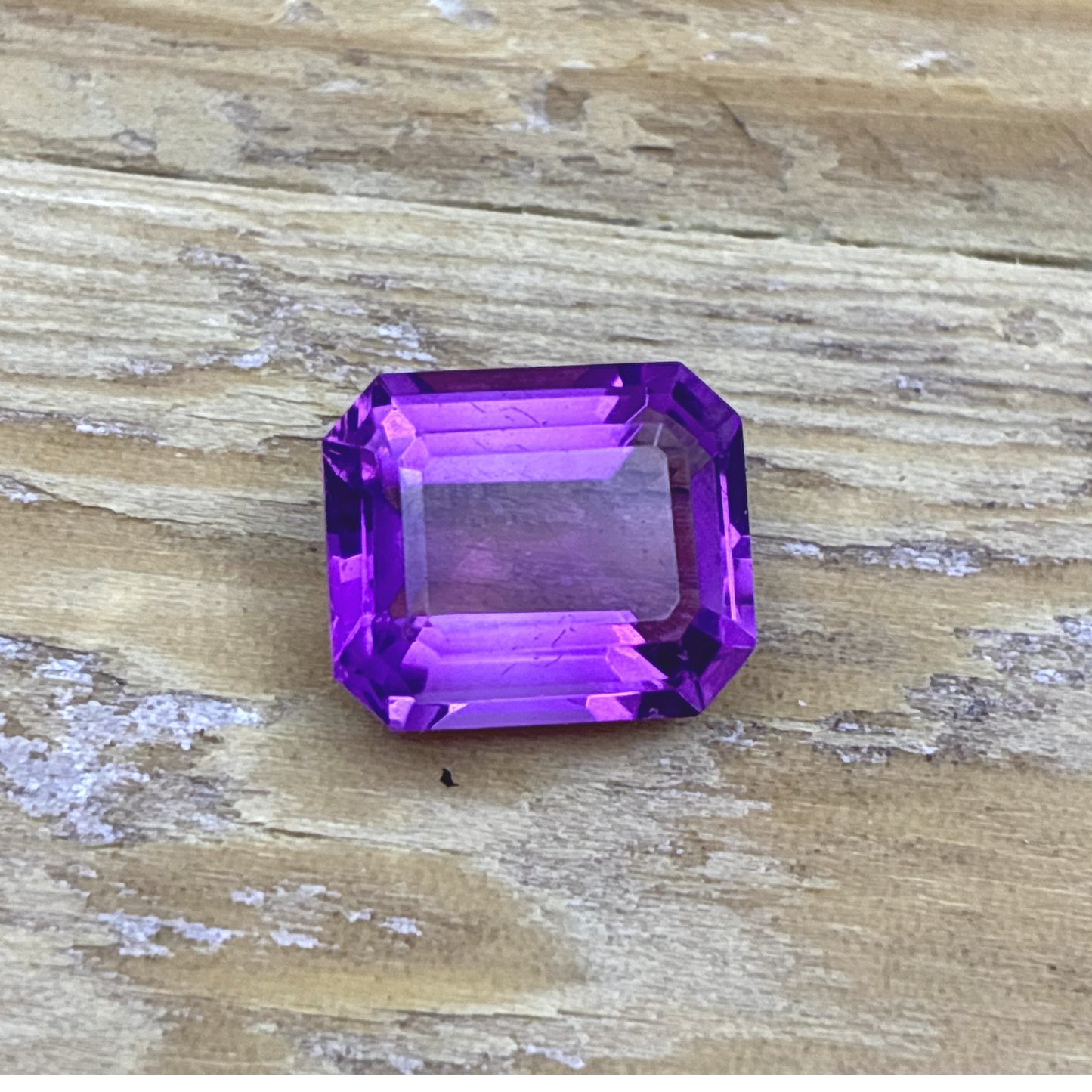 12x10mm Emerald Cut Purple Amethyst, 5.48 carat