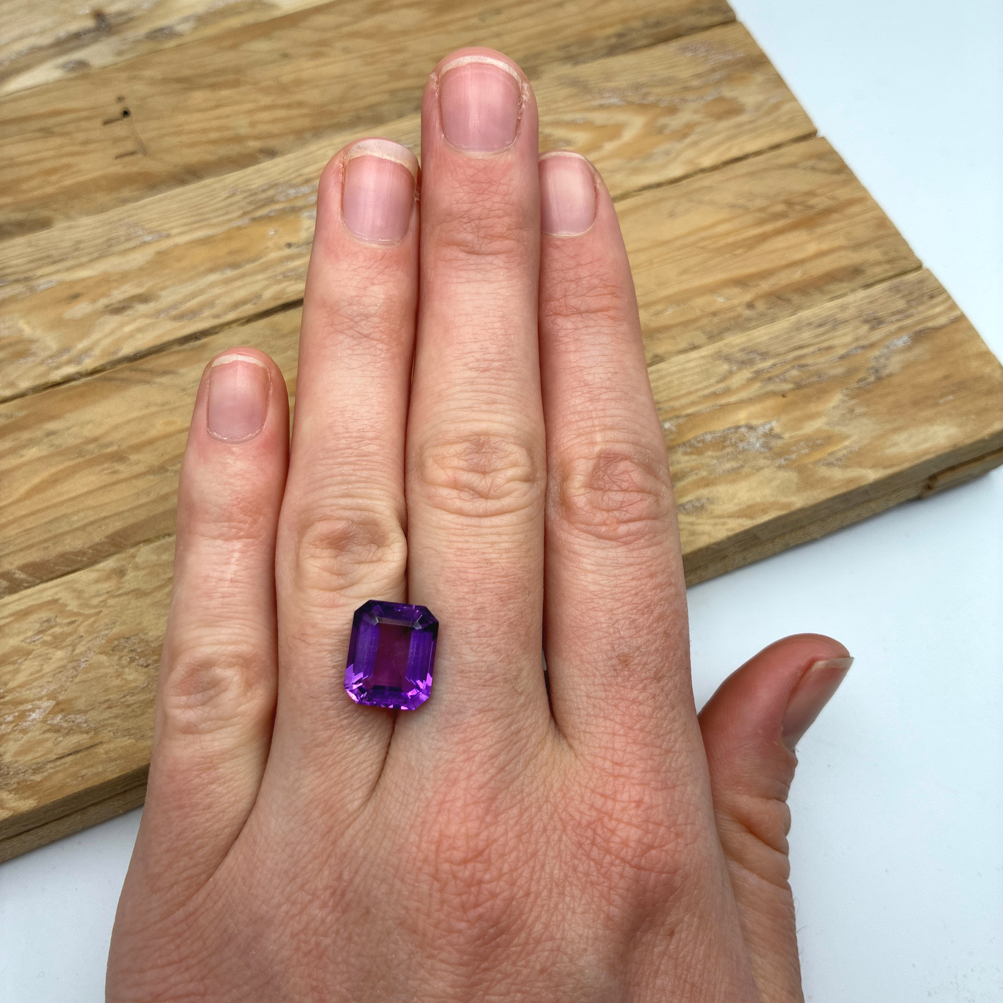 12x10mm Emerald Cut Purple Amethyst, 5.48 carat