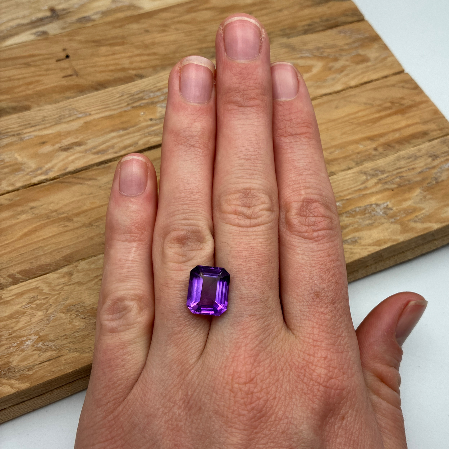 12x10mm Emerald Cut Purple Amethyst, 5.48 carat