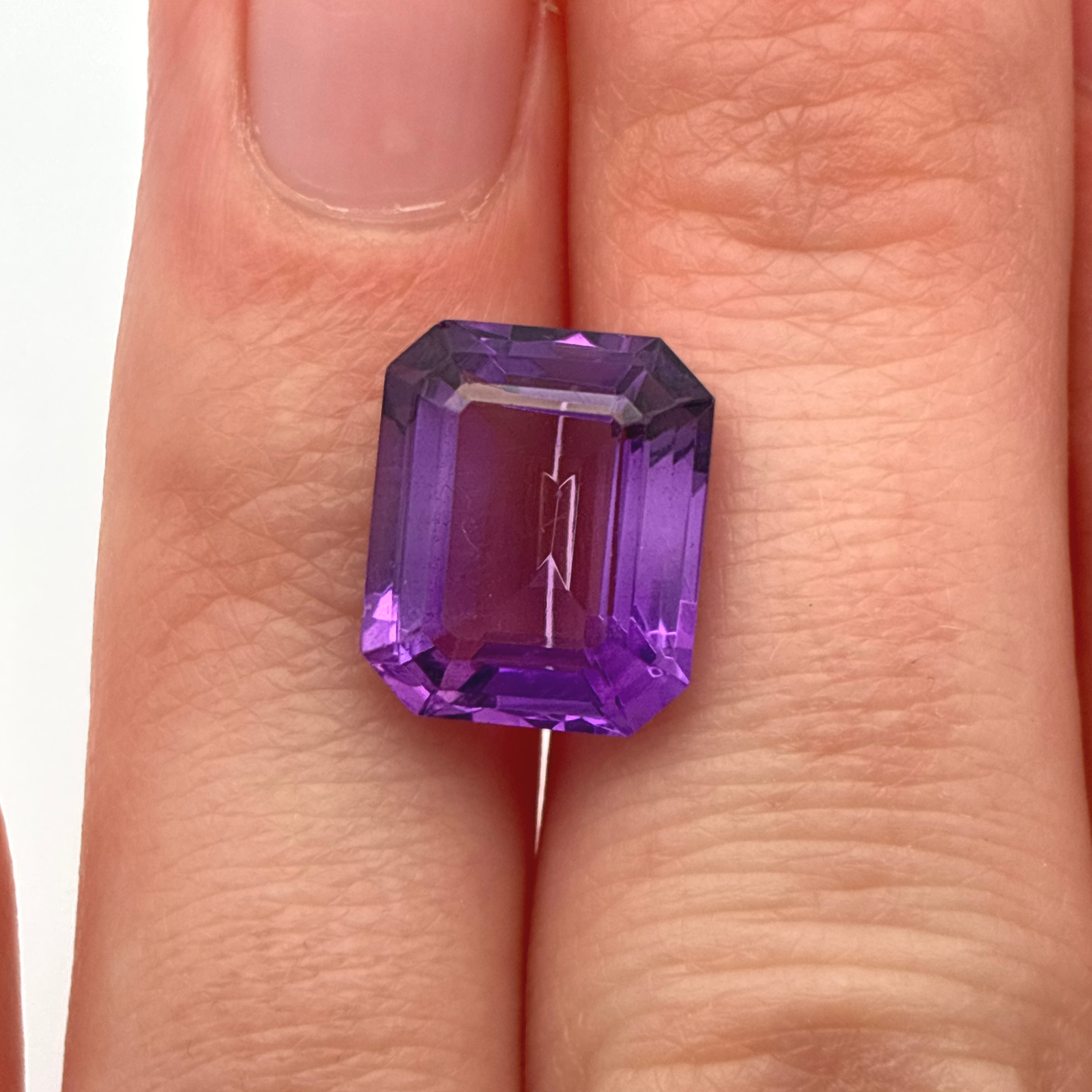 12x10mm Emerald Cut Purple Amethyst, 5.48 carat