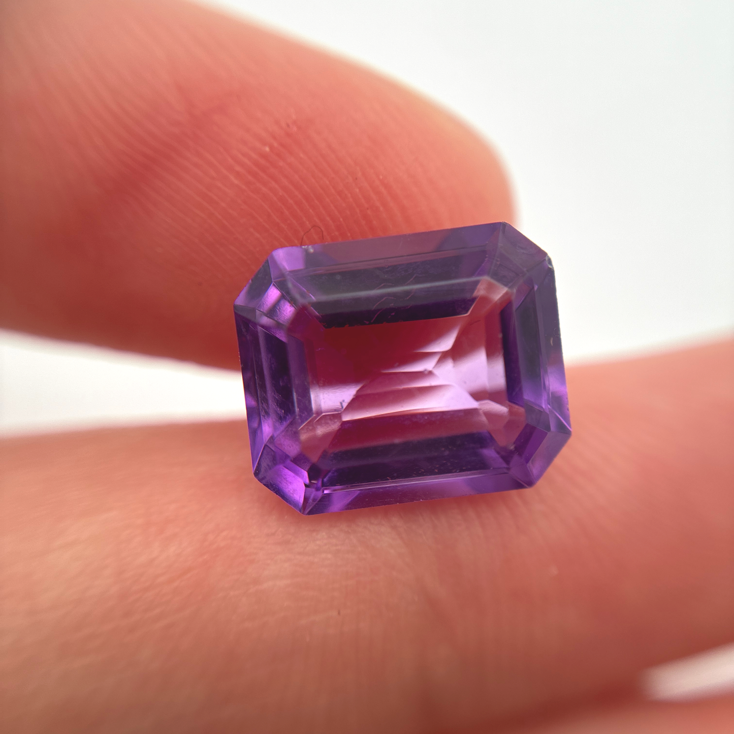 12x10mm Emerald Cut Purple Amethyst, 5.48 carat