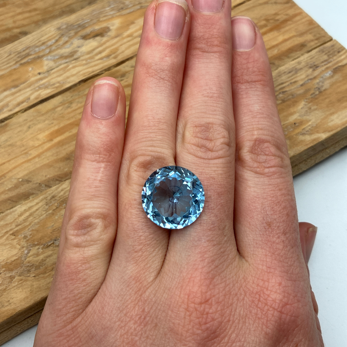 16.5mm Round Lab Created Spinel, Blue, 17 carats