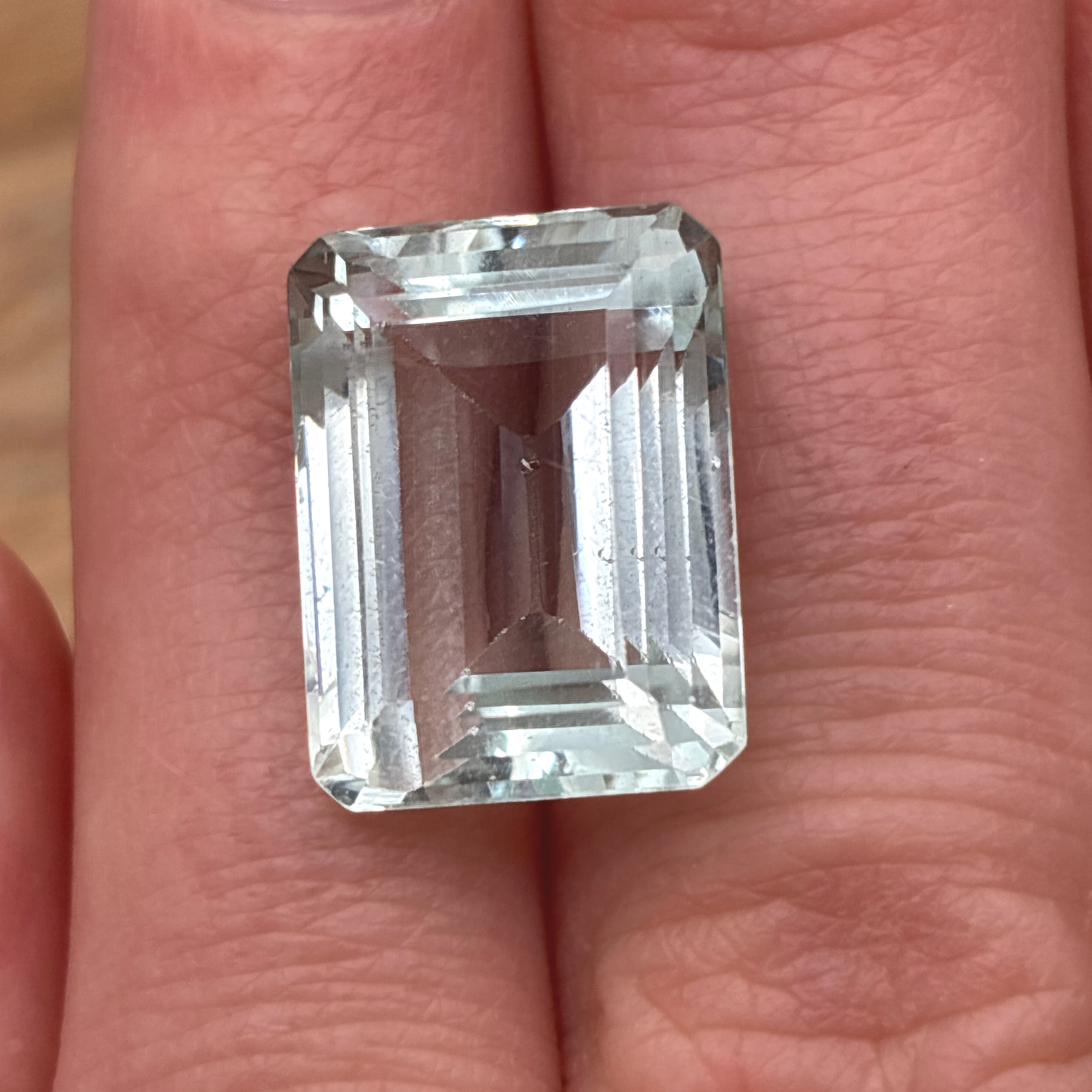 16x12mm Aquamarine,12.56 carat, Light Blue Emerald cut