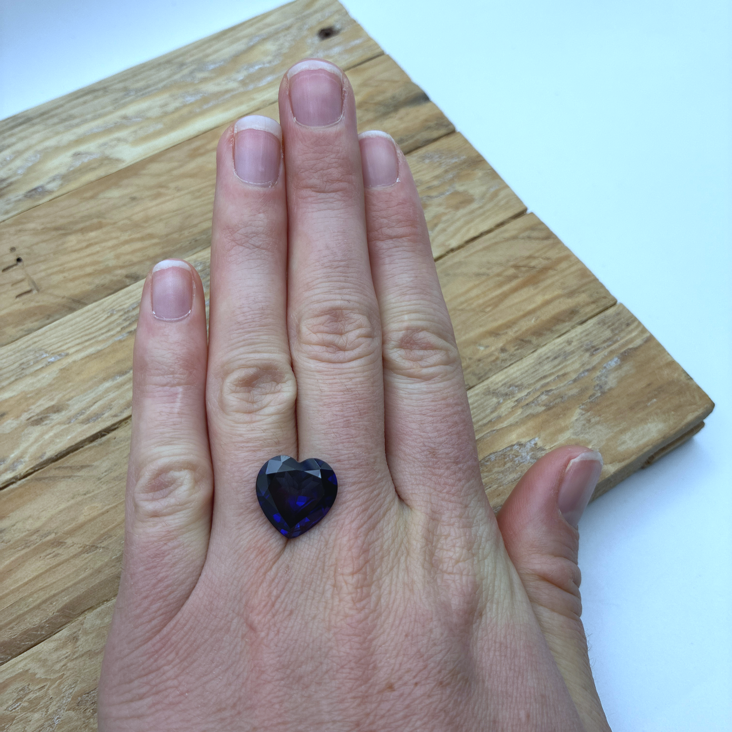 14mm Blue Lab Sapphire, Heart cut, 9.30 carats