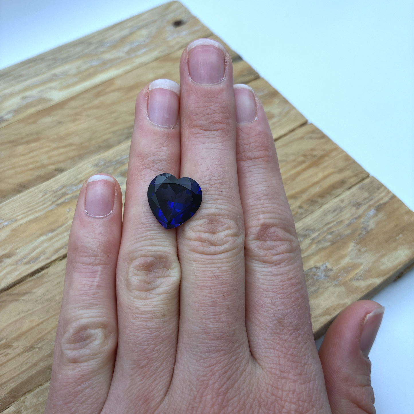 14mm Blue Lab Sapphire, Heart cut, 9.30 carats