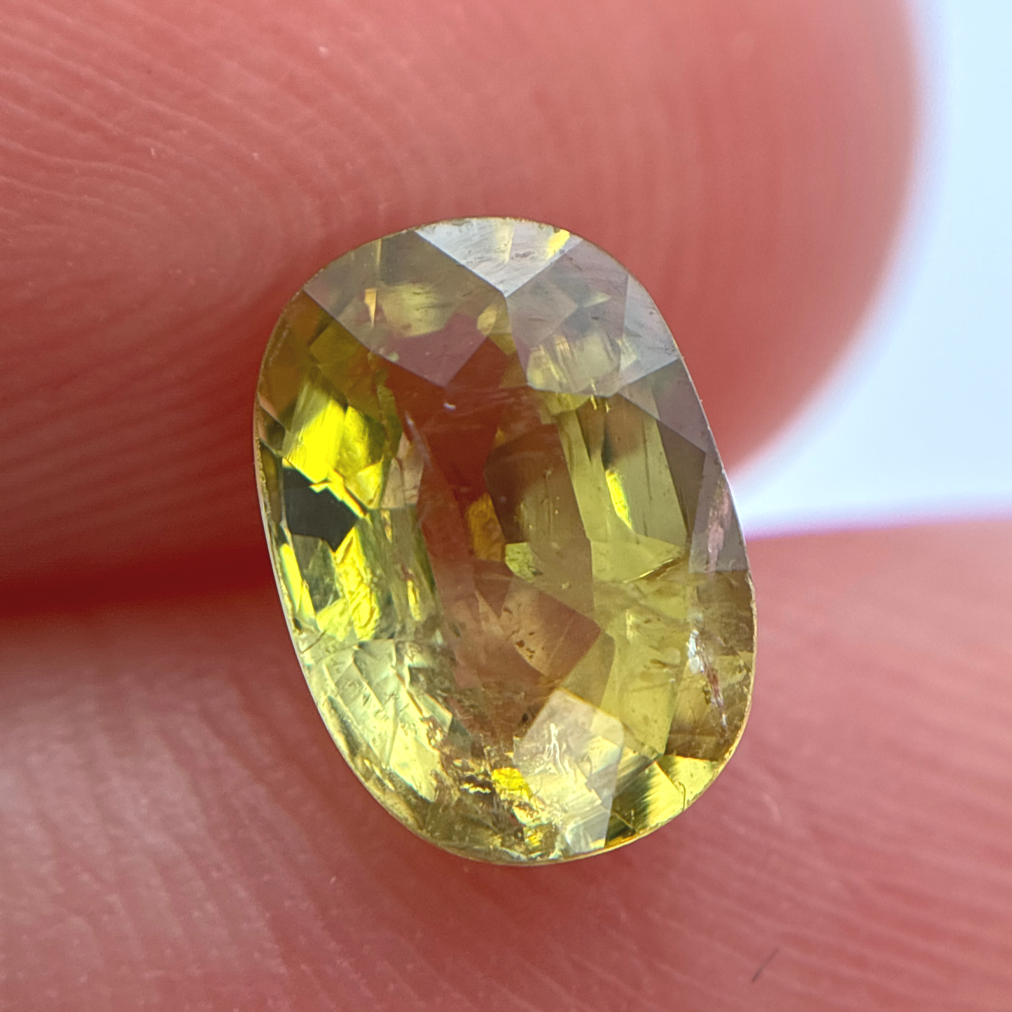 1.36ct Greenish Yellow Grossular Garnet, 8x5.5mm