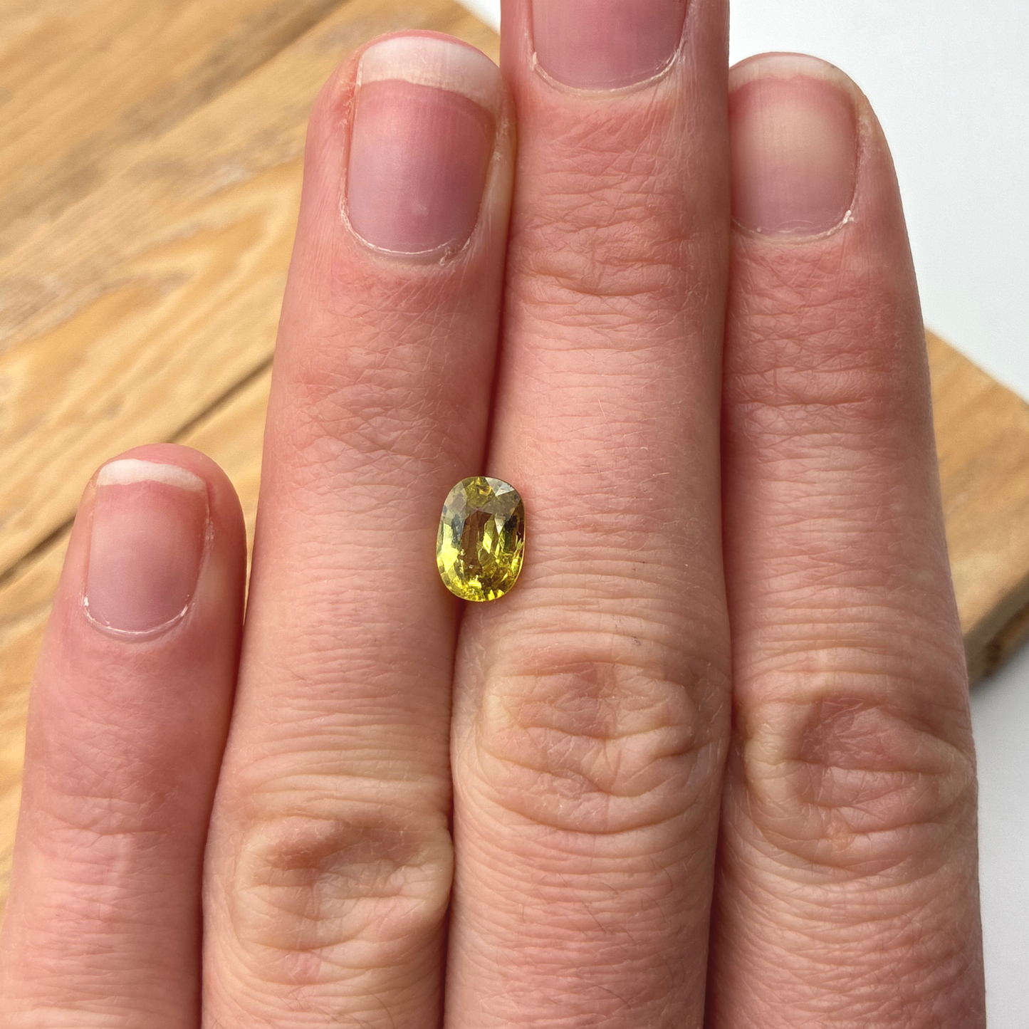 1.36ct Greenish Yellow Grossular Garnet, 8x5.5mm