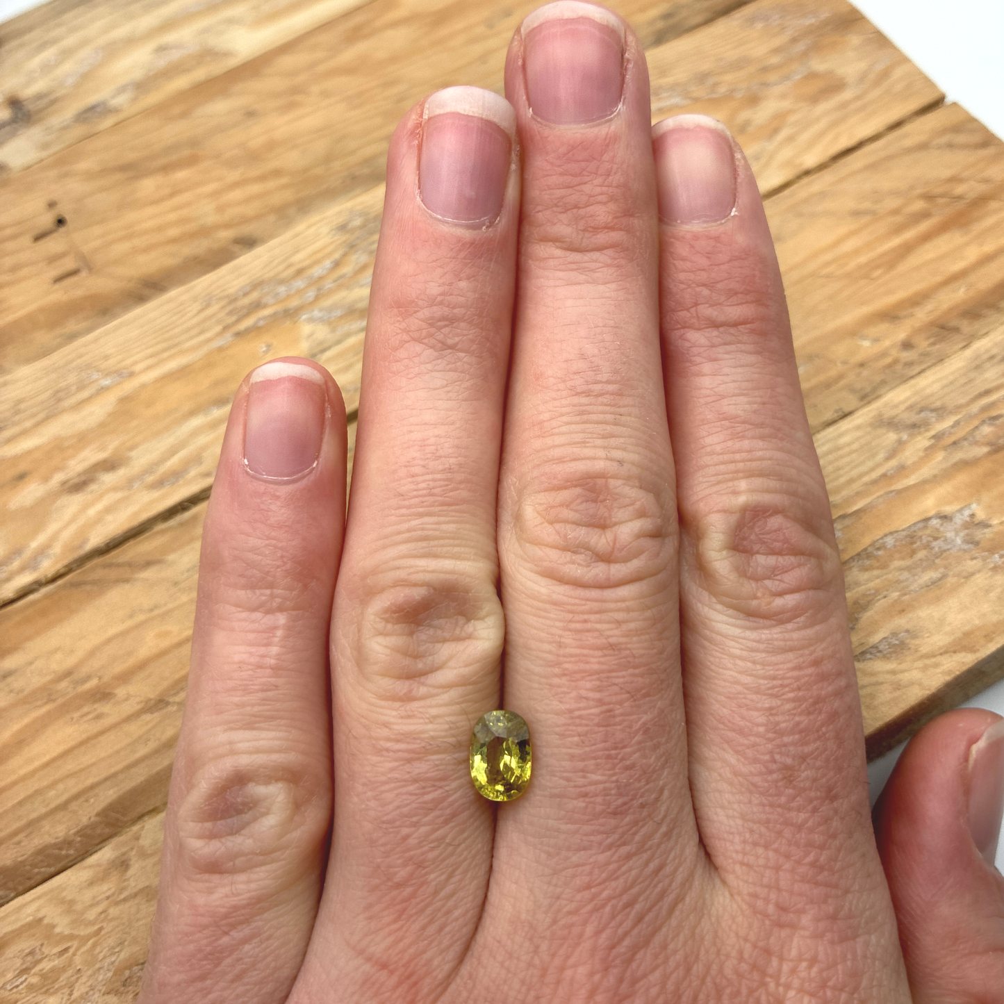 1.36ct Greenish Yellow Grossular Garnet, 8x5.5mm