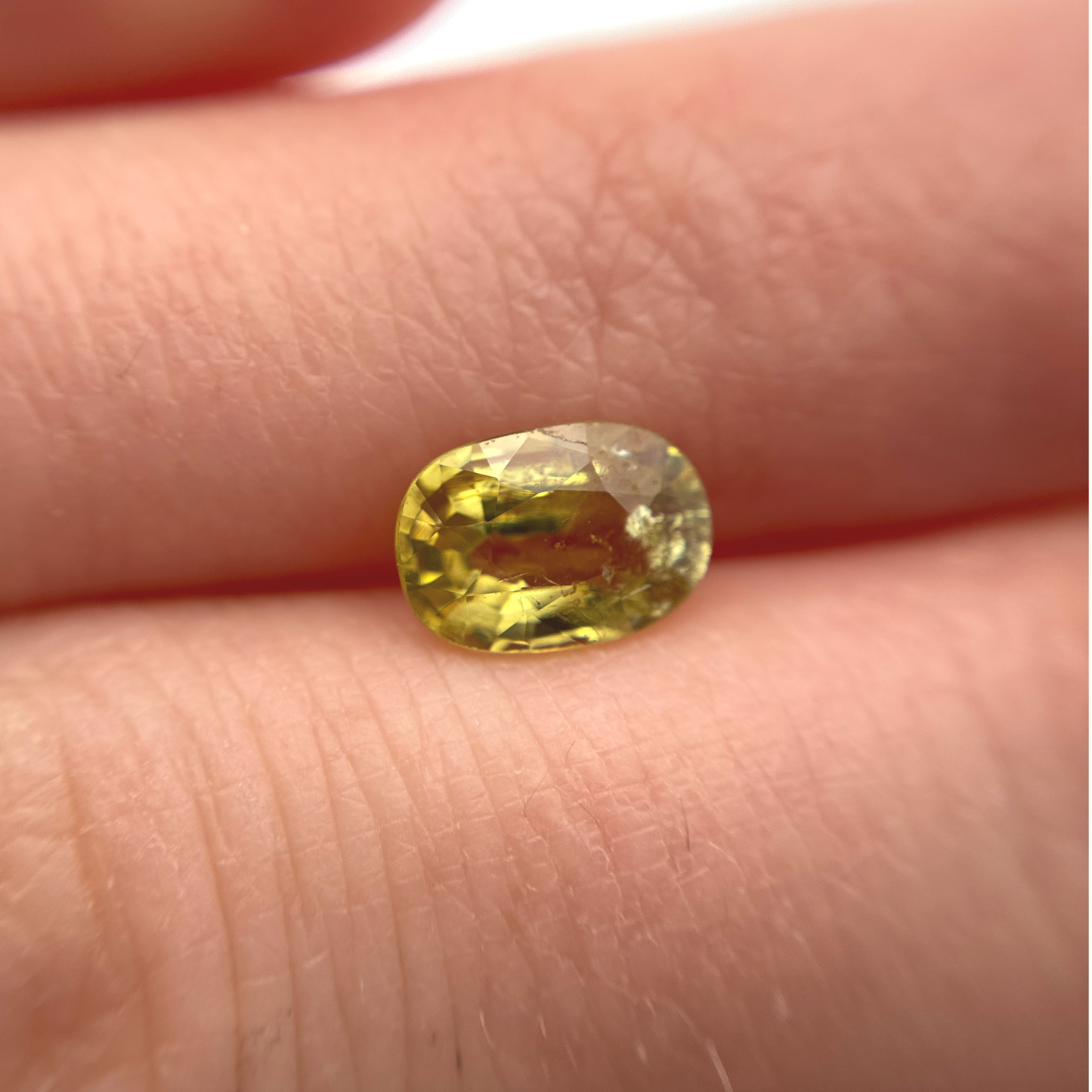 1.36ct Greenish Yellow Grossular Garnet, 8x5.5mm