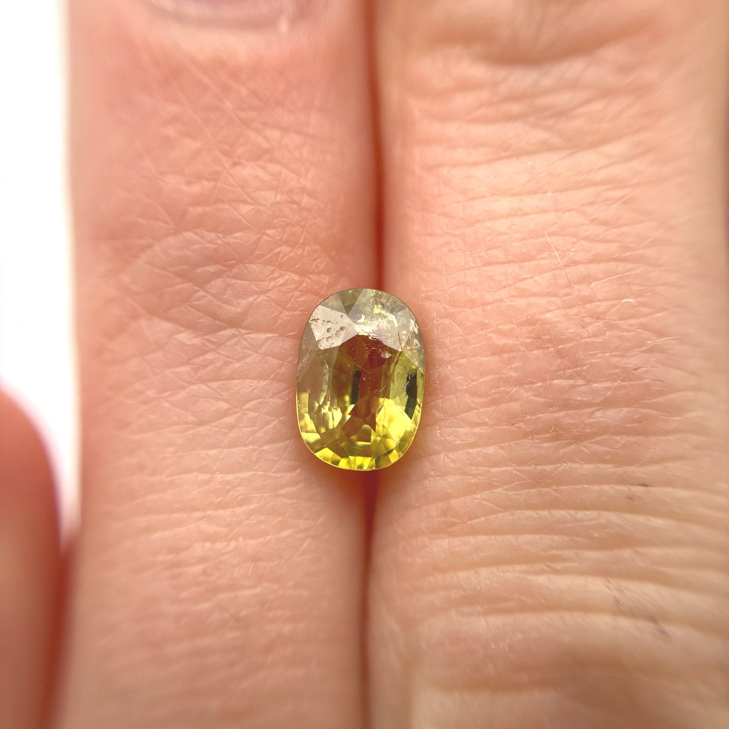 1.36ct Greenish Yellow Grossular Garnet, 8x5.5mm