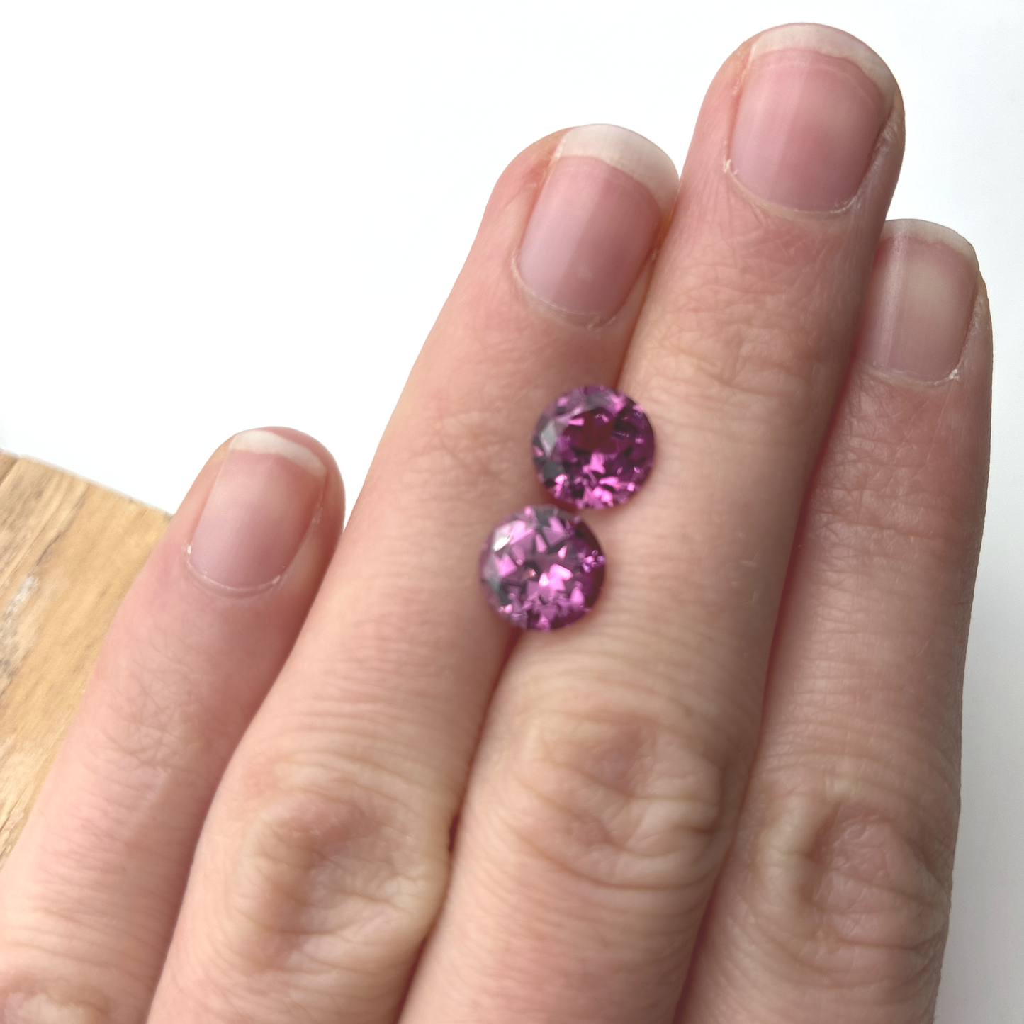 Pair of Purplish Pink Garnets, 8mm Round 4.98ctw