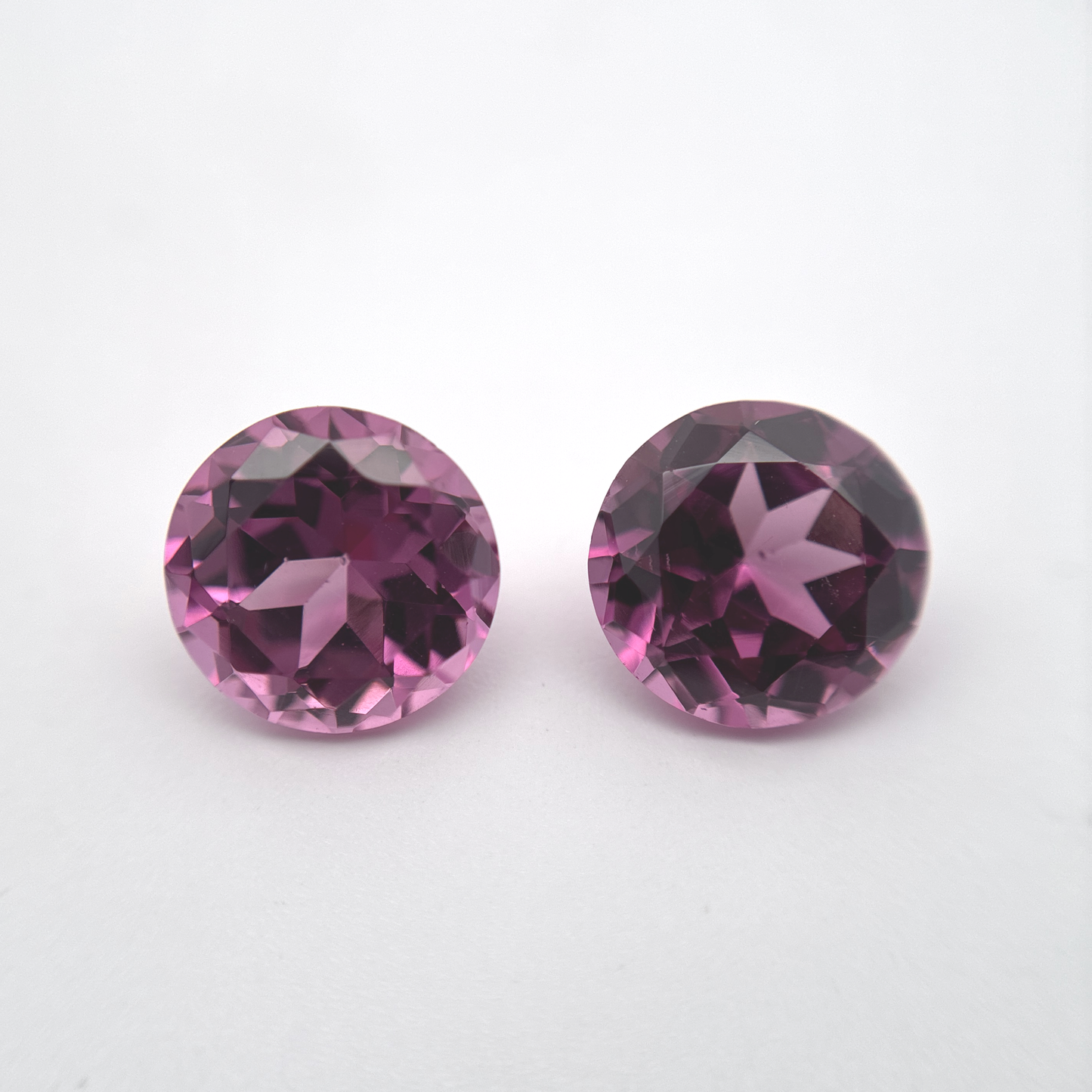 Pair of Purplish Pink Garnets, 8mm Round 4.98ctw