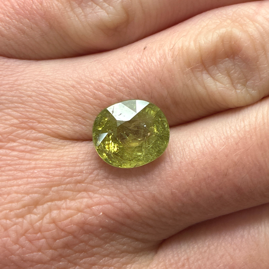 6.81 carat Green Grossular Garnet, 12x10.3mm