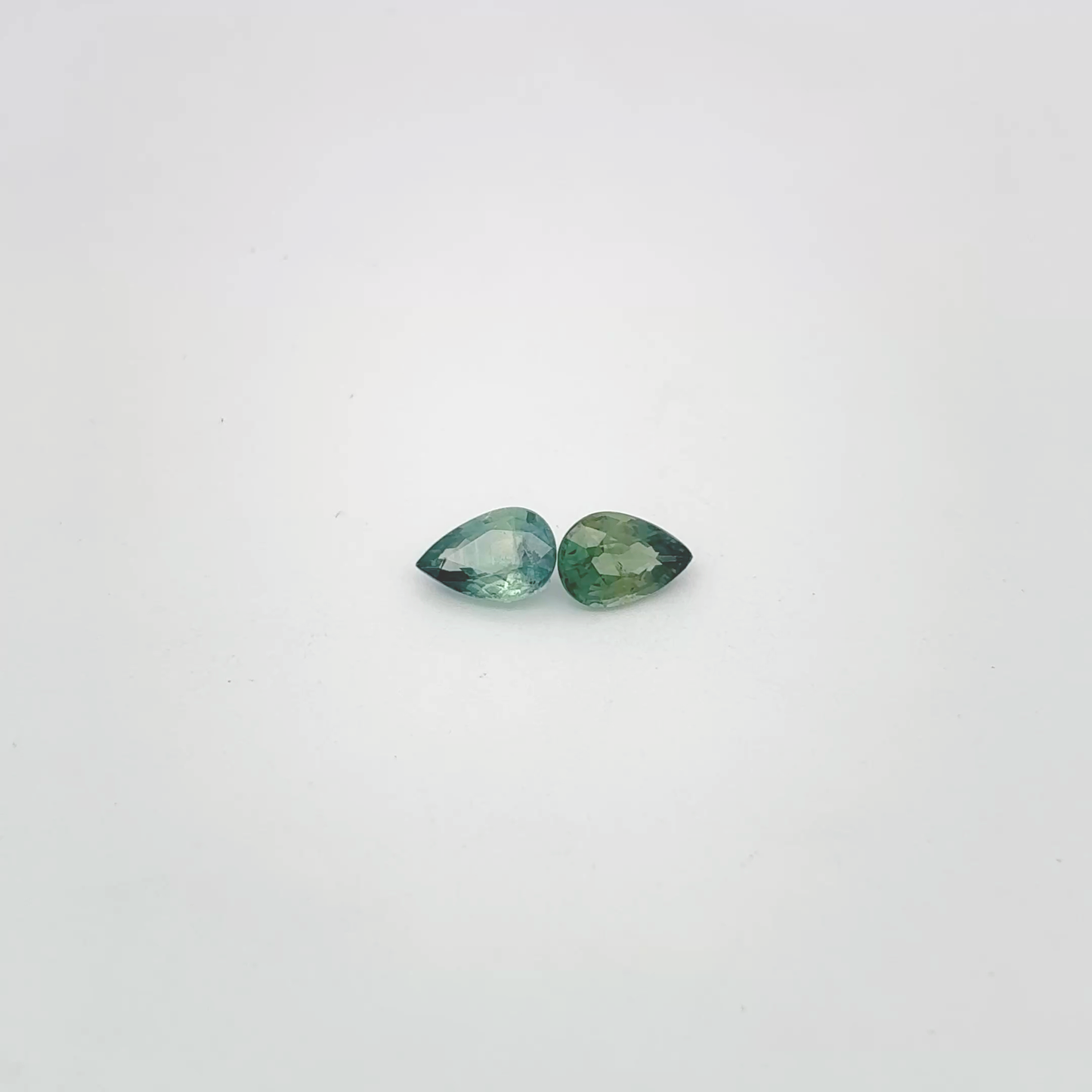 Pair of 6x4mm Teal Green Sapphires, 0.50 Ct ea.