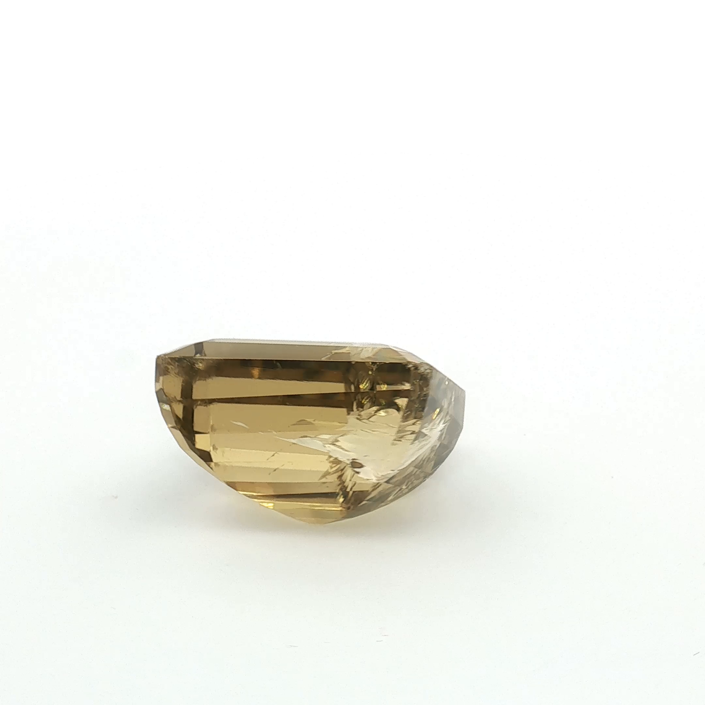 Emerald Cut Smoky Citrine, Fractured, Imperfect Gemstone