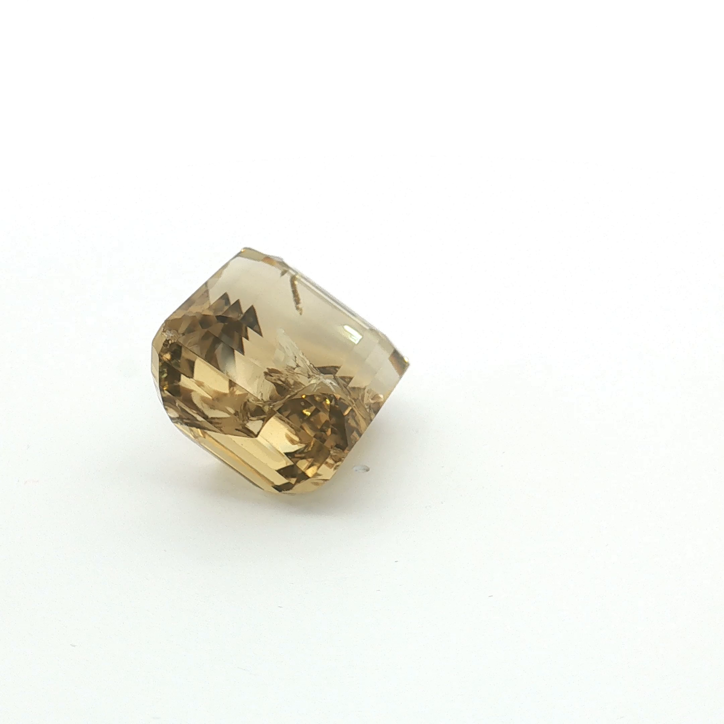 Emerald Cut Smoky Citrine, Fractured, Imperfect Gemstone