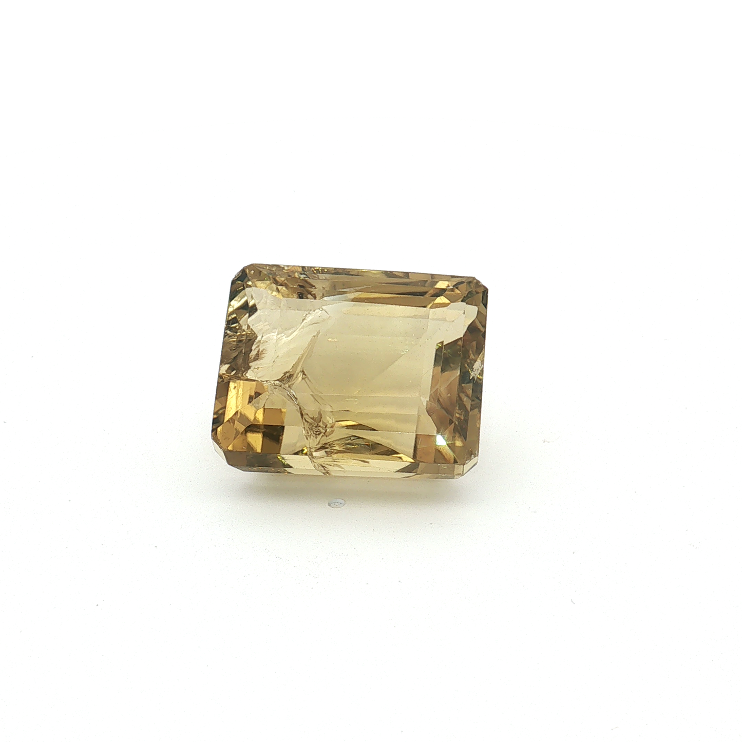 Emerald Cut Smoky Citrine, Fractured, Imperfect Gemstone