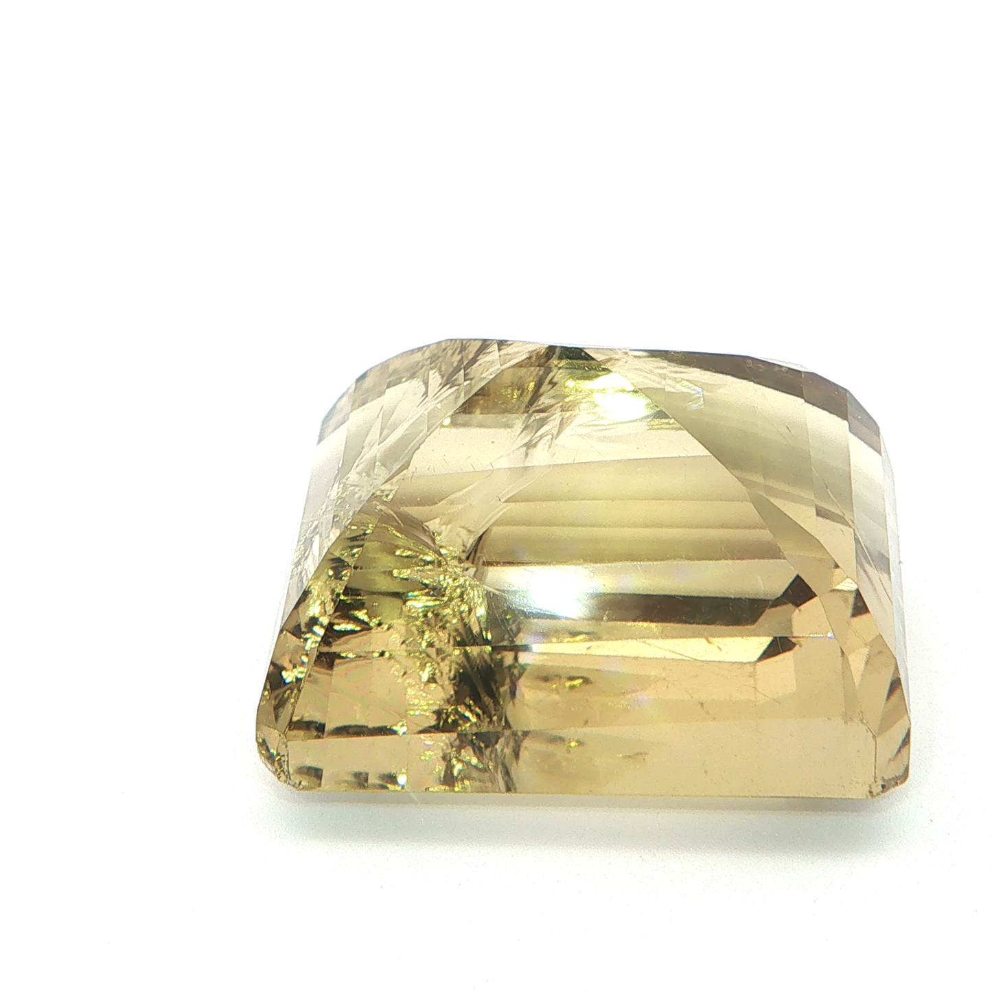 Emerald Cut Smoky Citrine, Fractured, Imperfect Gemstone