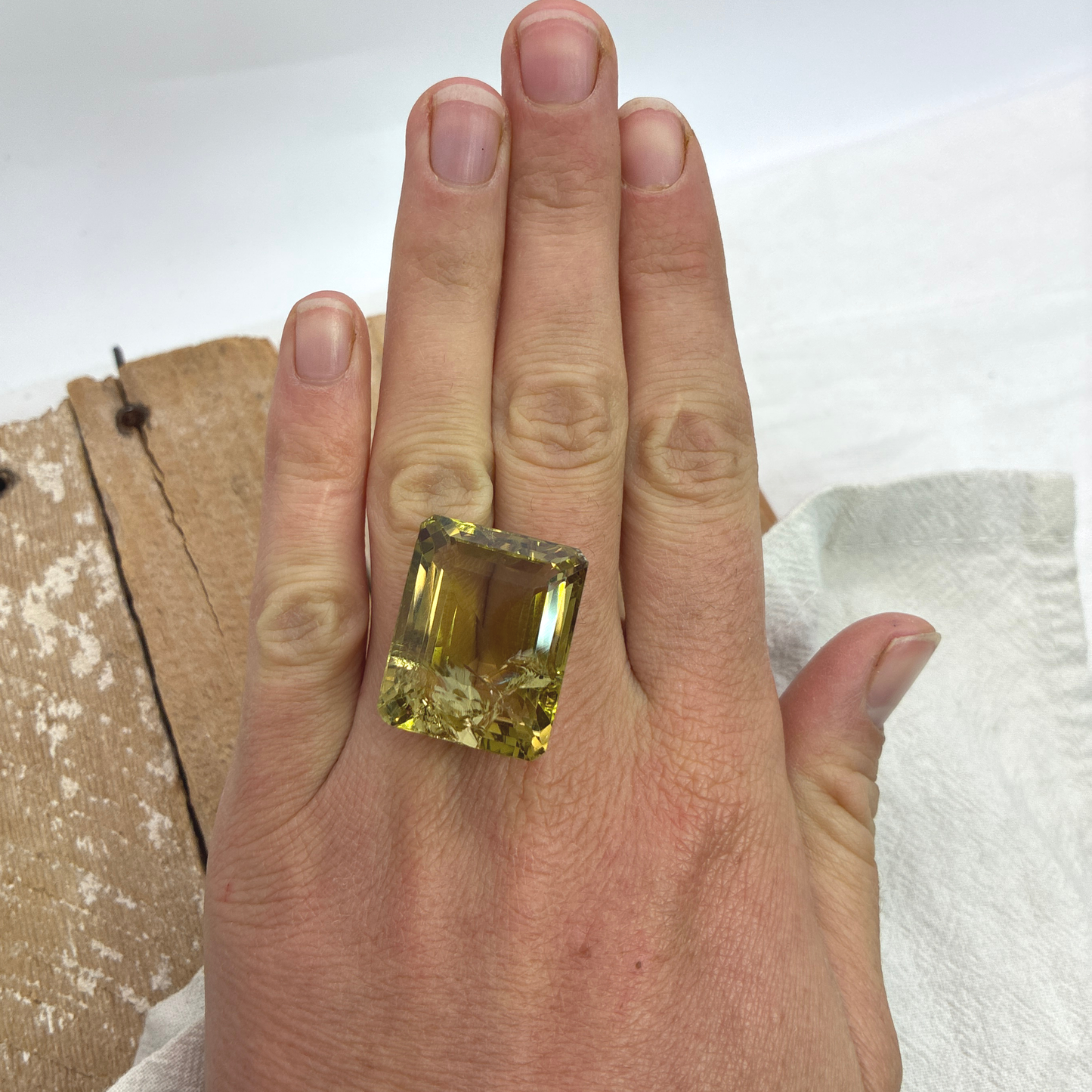 Emerald Cut Smoky Citrine, Fractured, Imperfect Gemstone