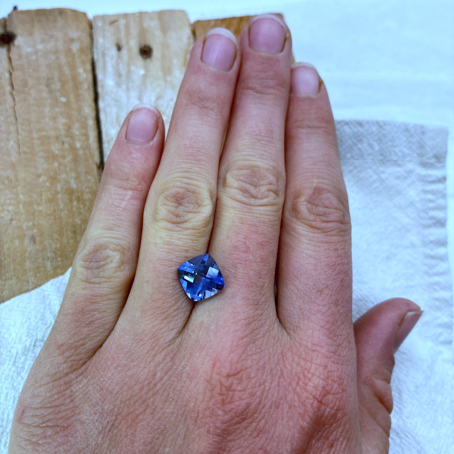 9mm Cushion Blue Lab Sapphire, 4.48 carat