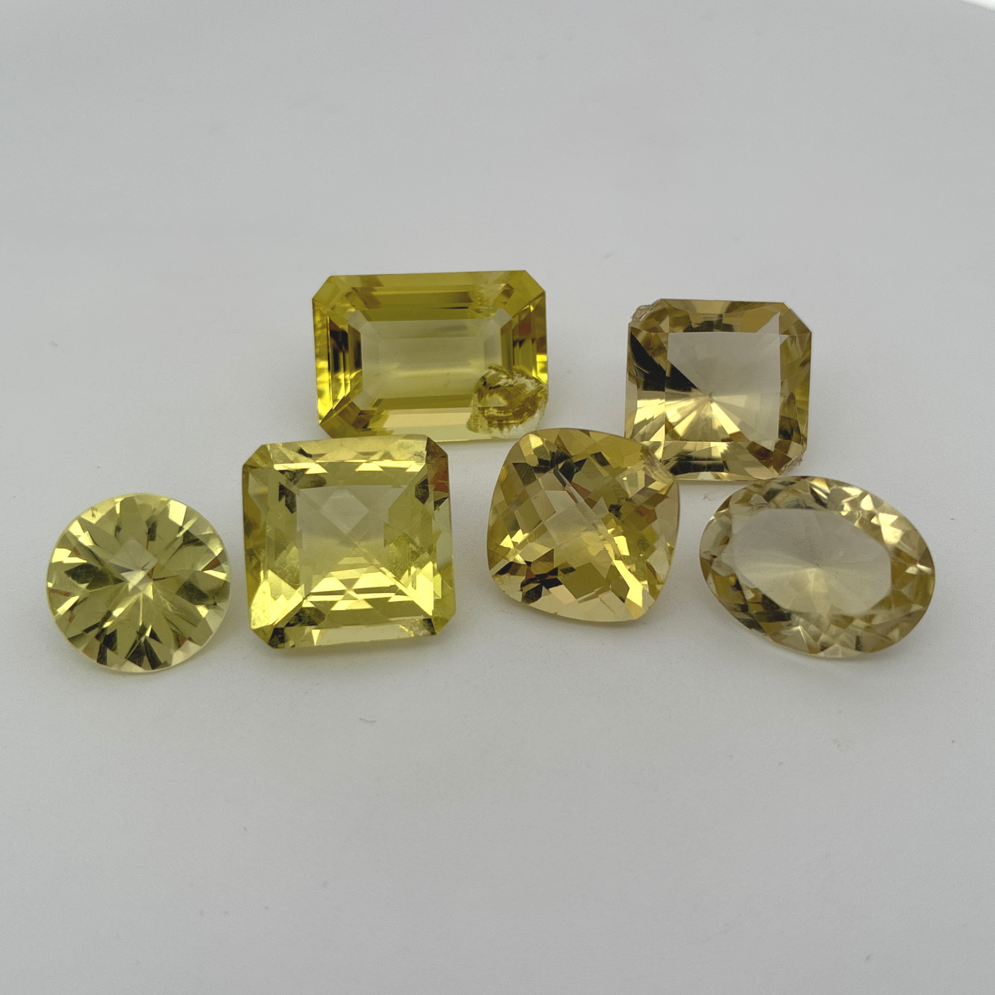 56 carat Lot of Lemon Quartz, Worn Amethyst, 6 pieces, Faceted, Recycled, Imperfect Gems
