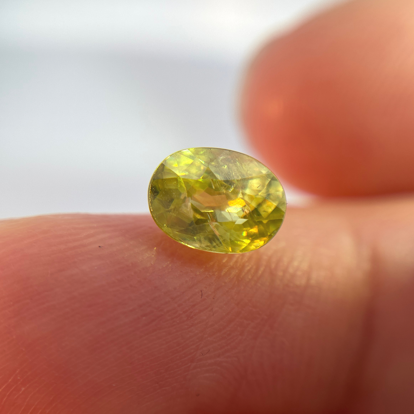 Oval Cut Yellowish-Green Sphene 1.35 carat