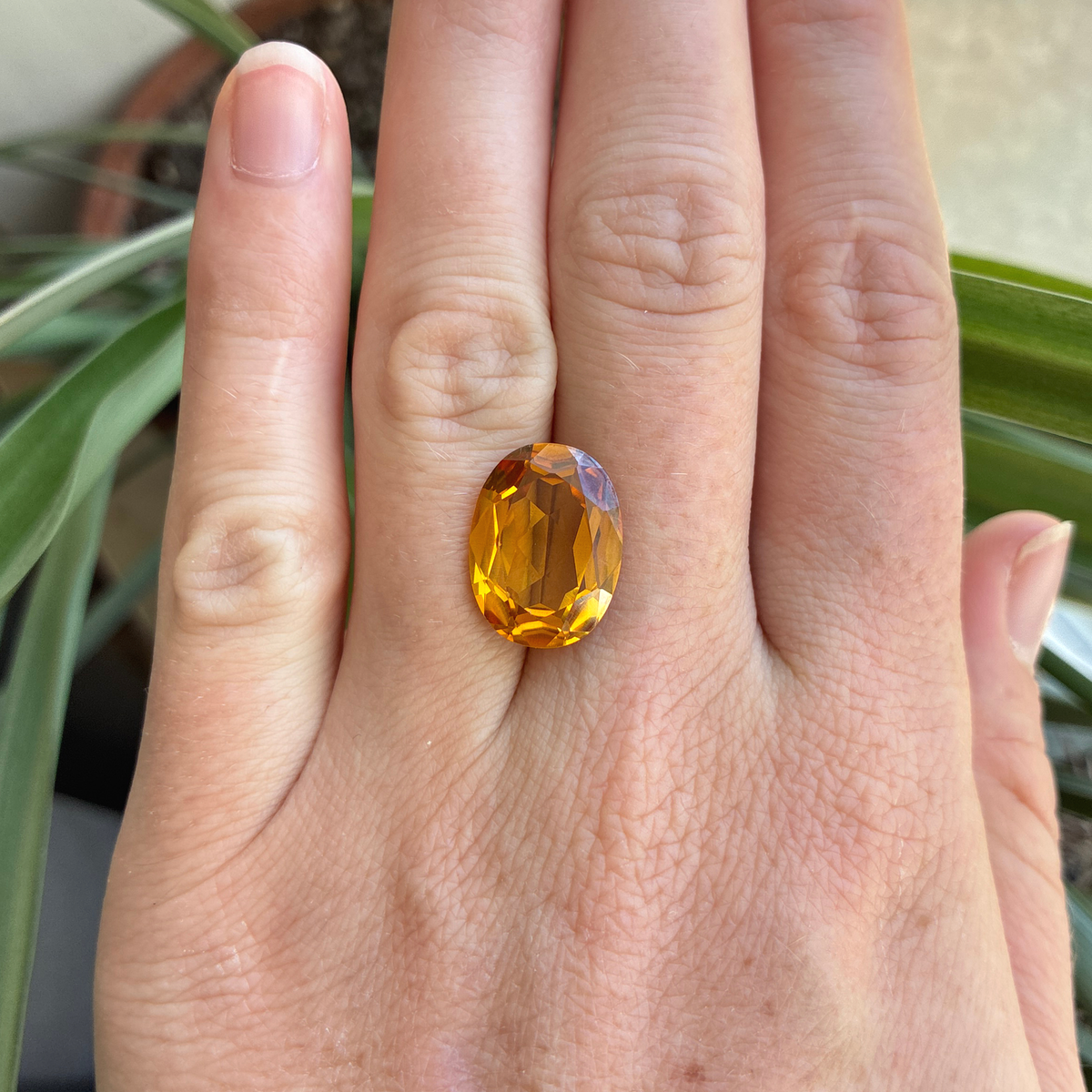 16x12mm Lab Created Golden Yellow Sapphire, 10.70 carat