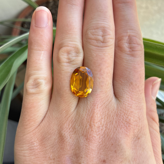 16x12mm Lab Created Golden Yellow Sapphire, 10.70 carat