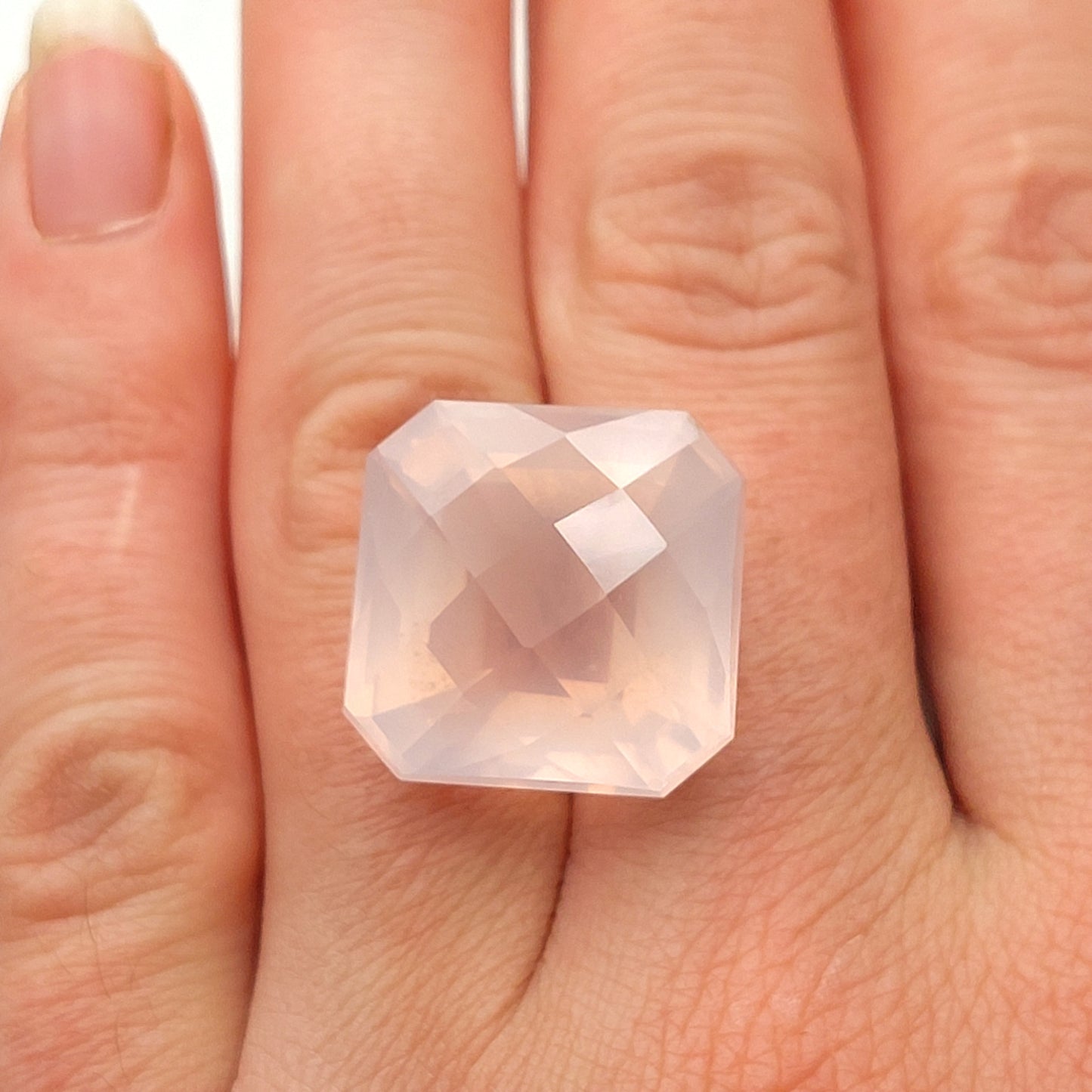 31 carat Rose Quartz 18 mm Square cut Gemstone