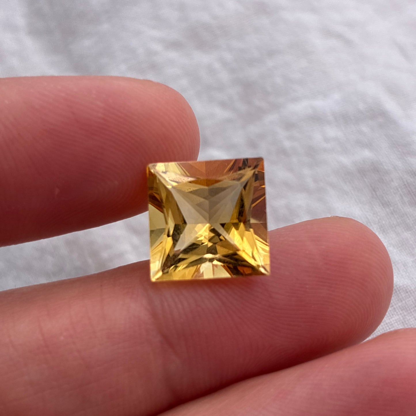 5.50ct Natural Citrine Princess Cut 11mm Square Gemstone