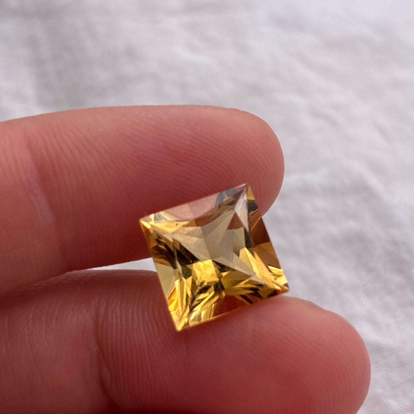 5.50ct Natural Citrine Princess Cut 11mm Square Gemstone
