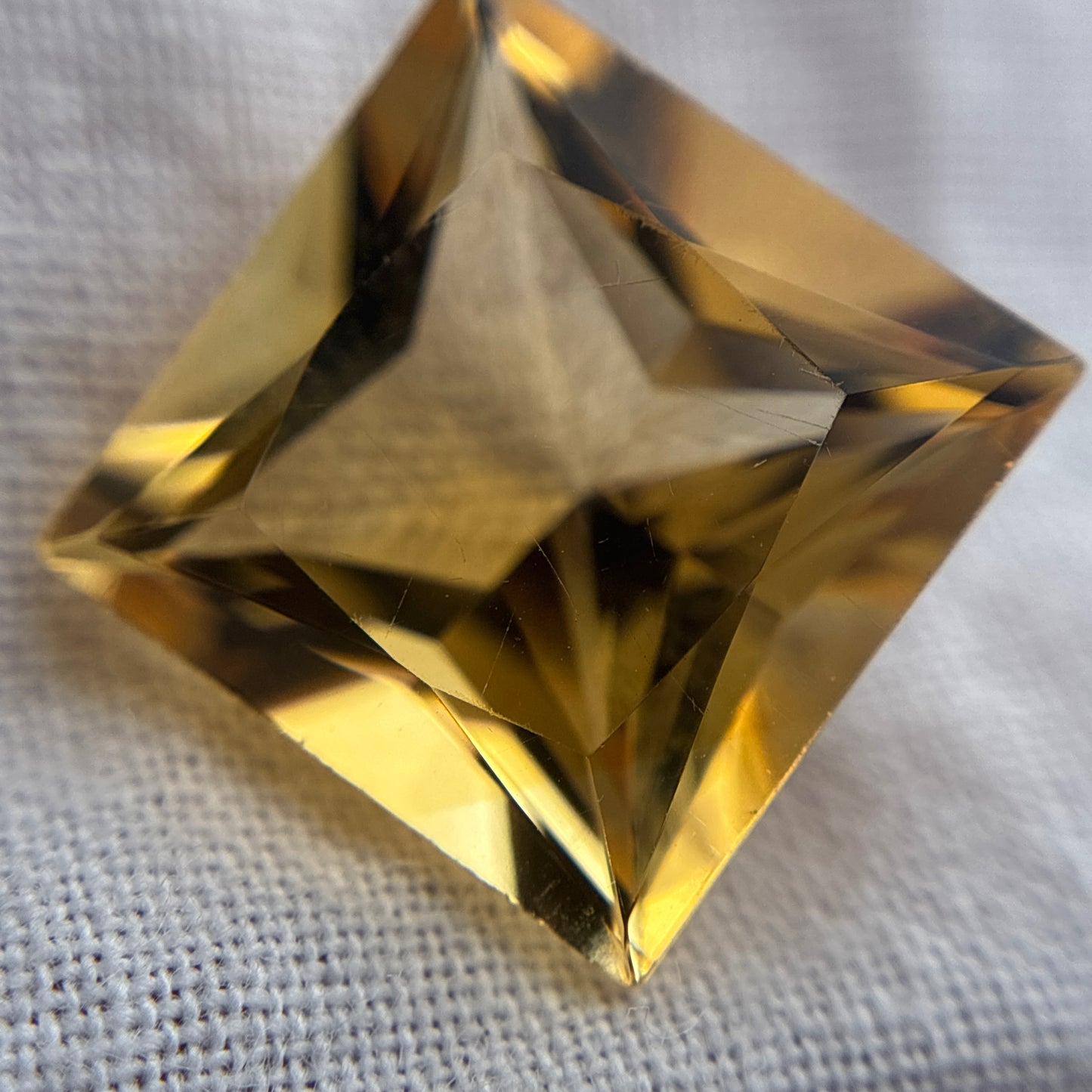 5.50ct Natural Citrine Princess Cut 11mm Square Gemstone
