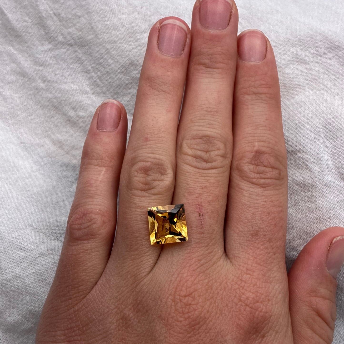 5.50ct Natural Citrine Princess Cut 11mm Square Gemstone