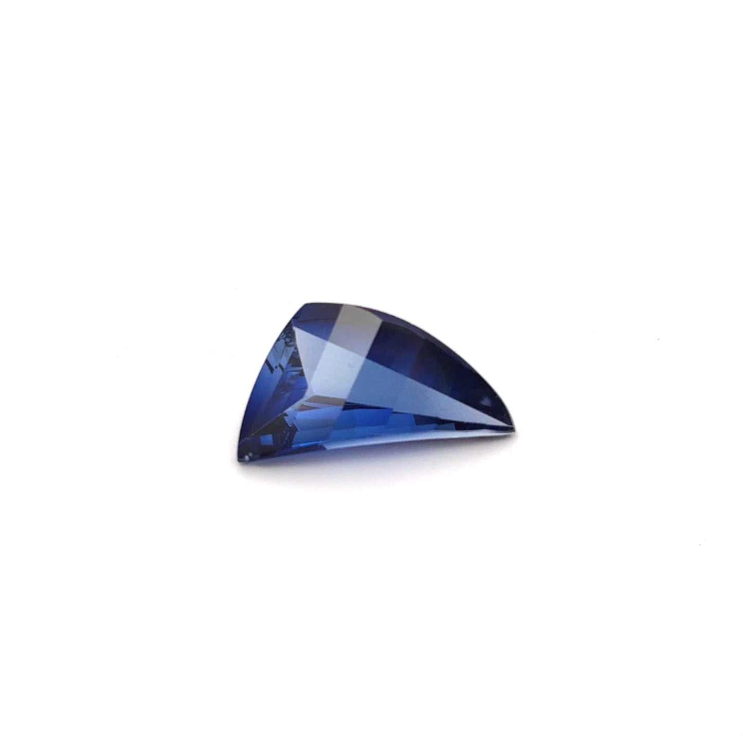 14x9mm Blue Lab Sapphire, Unique Cut Curved Triangle 4.37 Carats