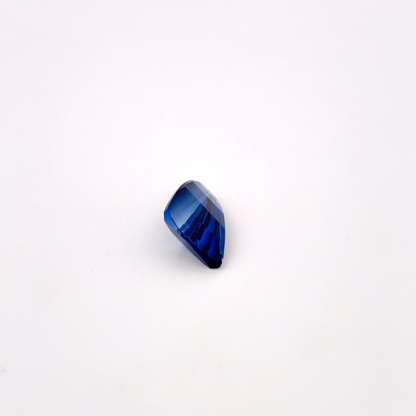 14x9mm Blue Lab Sapphire, Unique Cut Curved Triangle 4.37 Carats