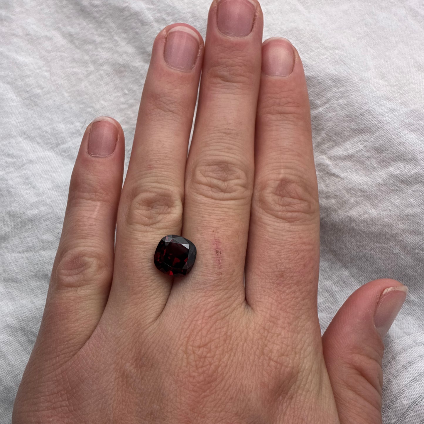 10mm Square Cushion-Cut Natural Red Garnet 5 carat