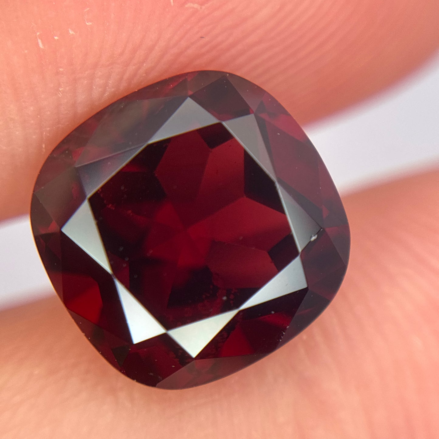 10mm Square Cushion-Cut Natural Red Garnet 5 carat
