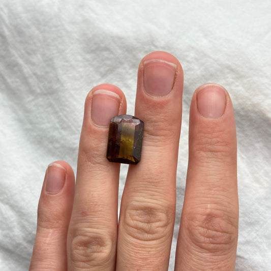 16x11mm Loaf Cut Natural Tourmaline Rounded Top Rectangle  8 carat