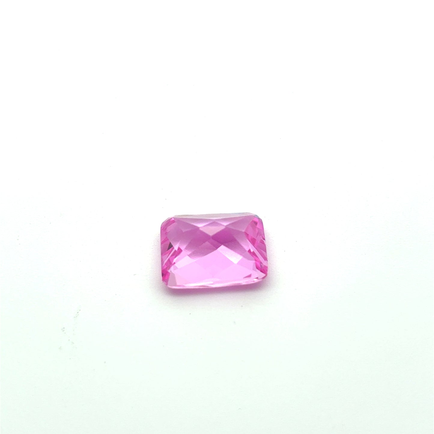 10x8mm Rectangle Checkerboard Cut Lab-Grown Pink Sapphire