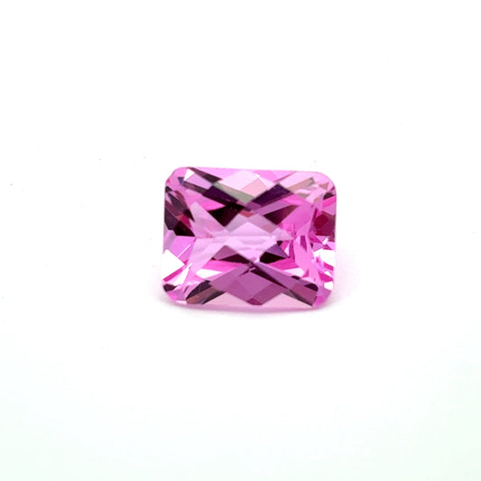 10x8mm Rectangle Checkerboard Cut Lab-Grown Pink Sapphire