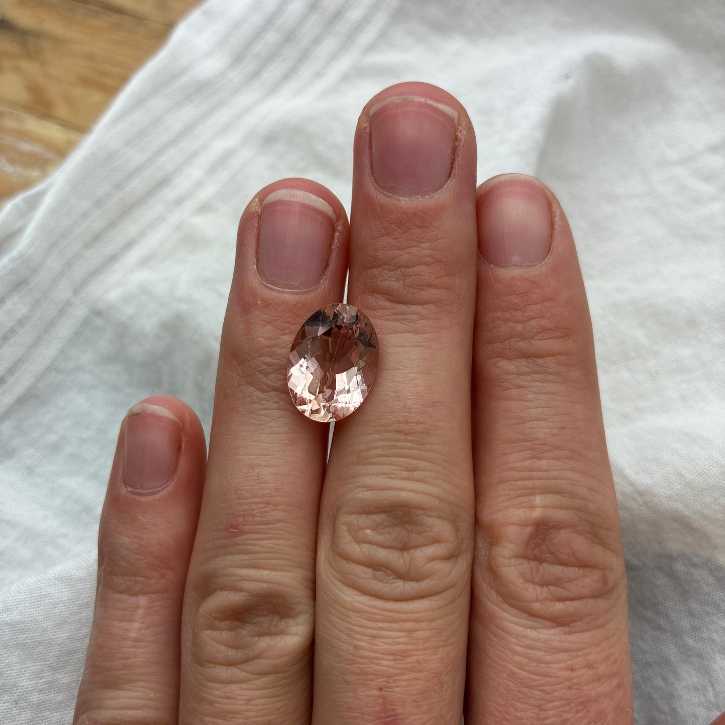 14x10mm Oval Morganite 5.45 Carats Loose Peach Pink Natural Gemstone
