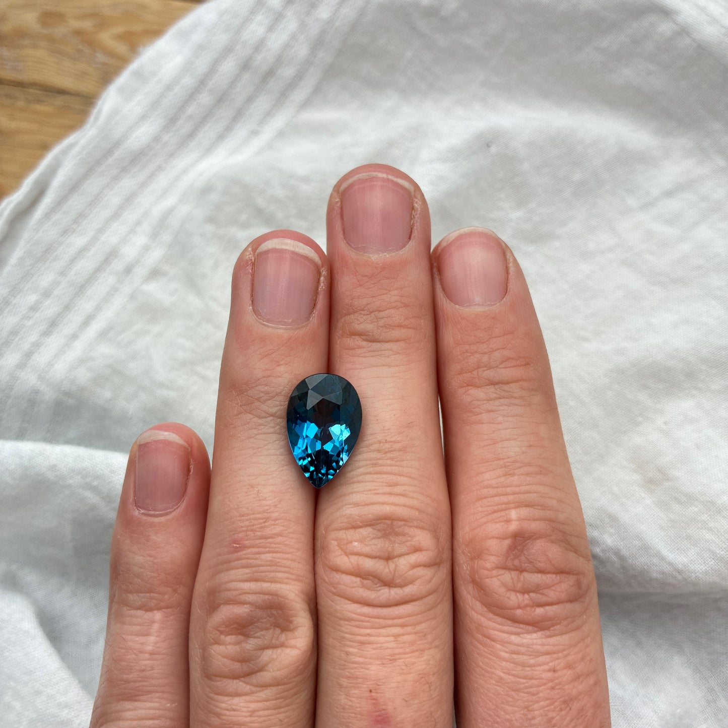 14.5x10mm London Blue Topaz 6.45 Carat Pear Cut Loose Gem