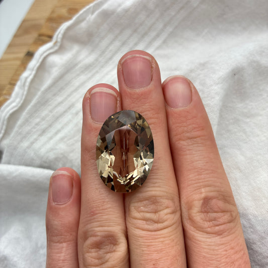 25 Carat Smoky Quartz appr. 25x18mm Oval Brown Gemstone