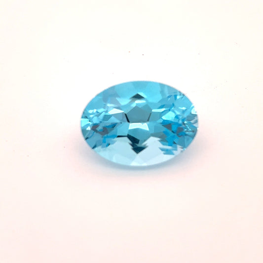 14x10mm Oval Cut Blue Topaz Loose Gemstone 7 carat