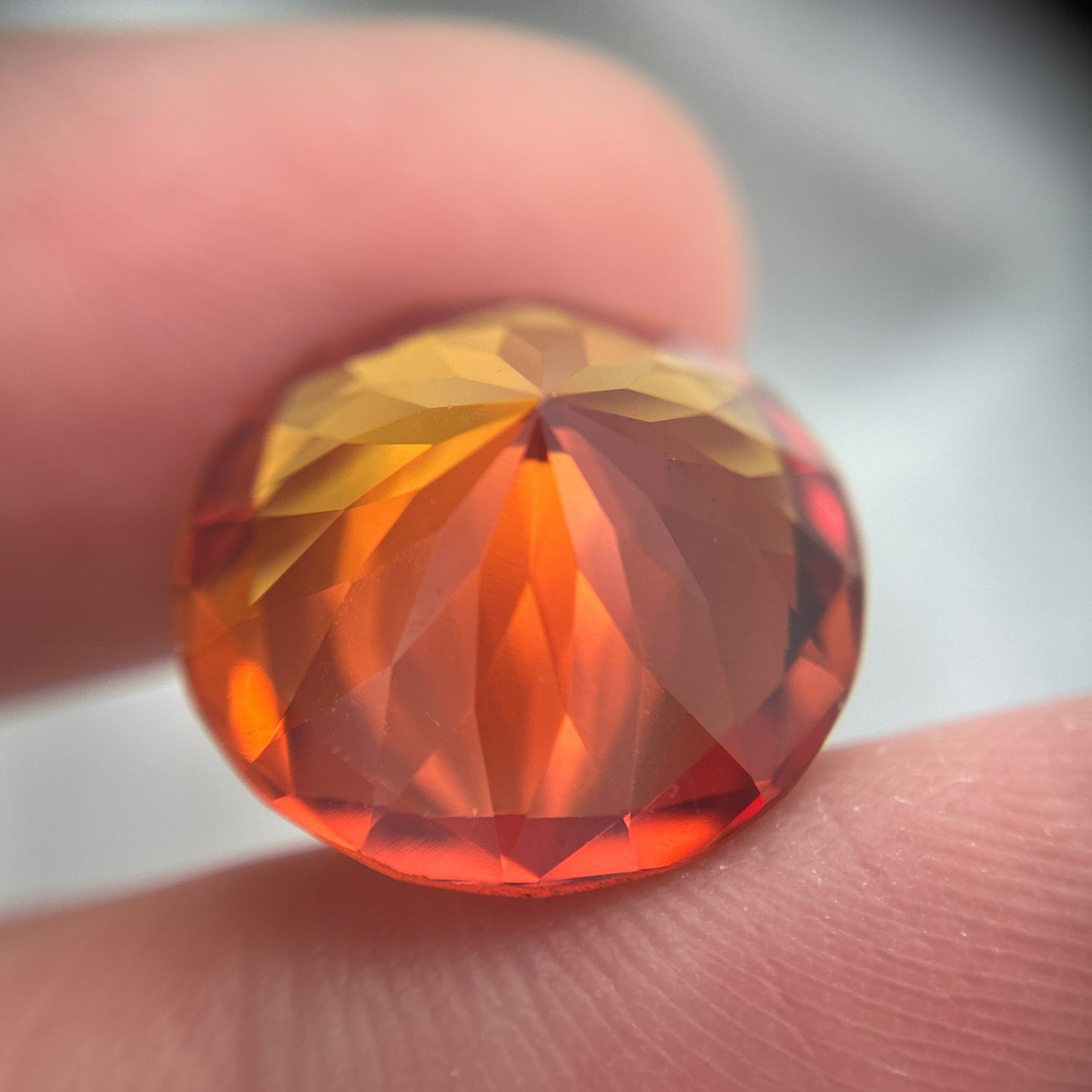 16mm Round Orange Lab Created Sapphire Large 15 Carat Gemstone