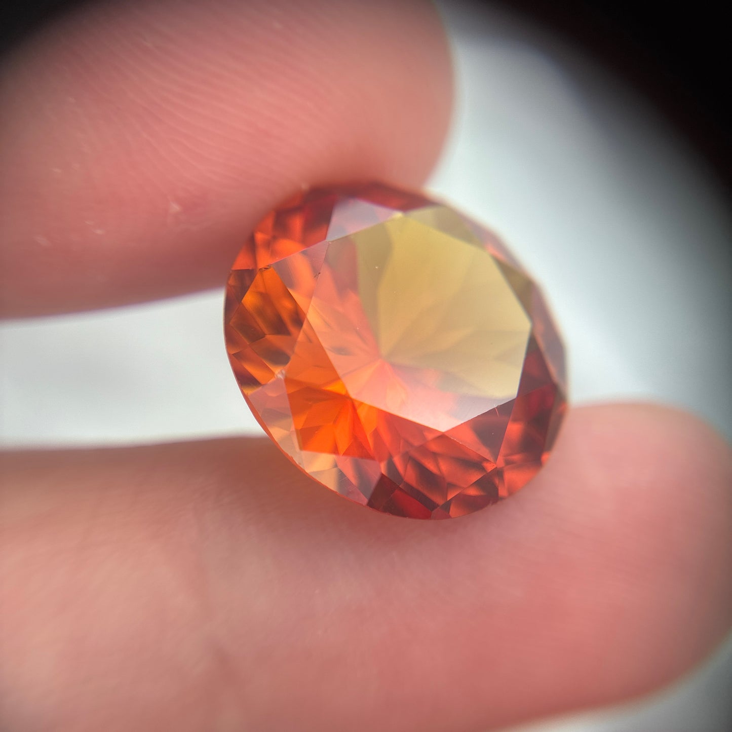 16mm Round Orange Lab Created Sapphire Large 15 Carat Gemstone