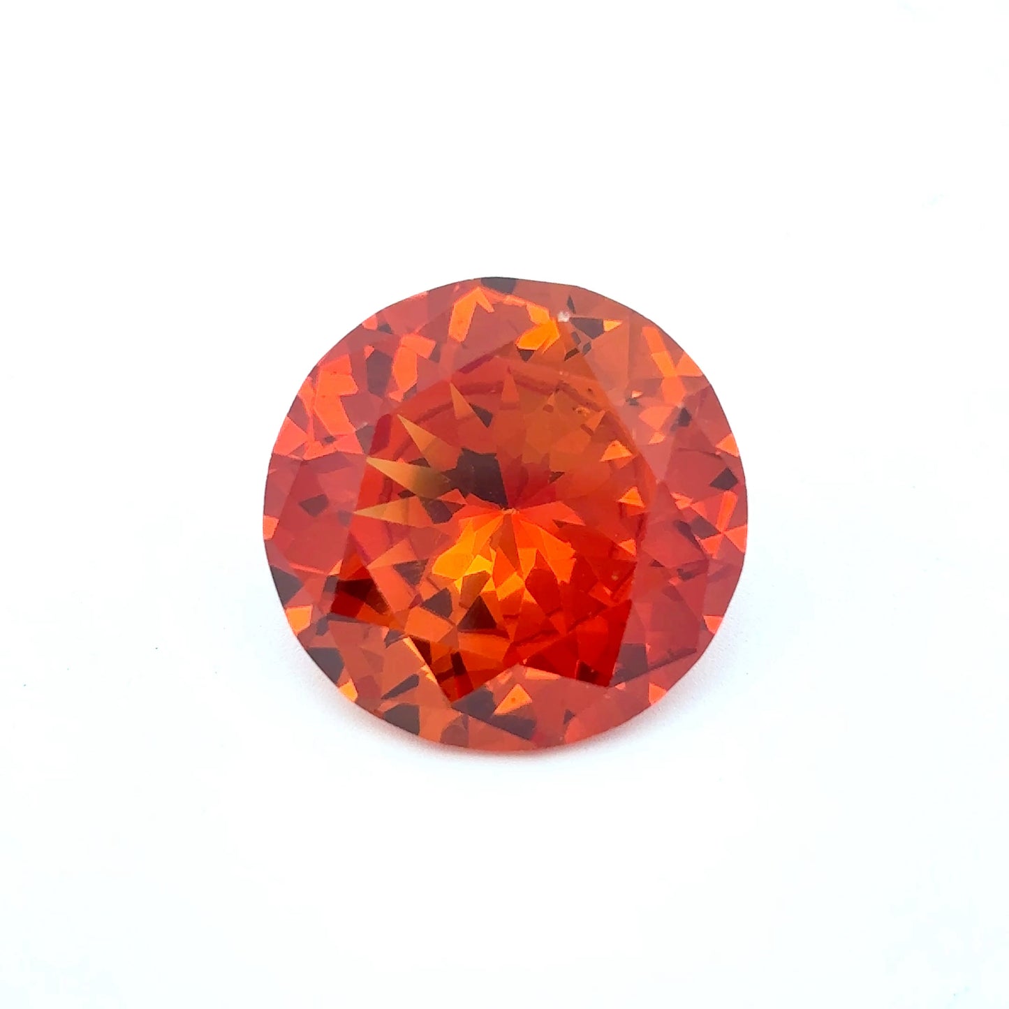 16mm Round Orange Lab Created Sapphire Large 15 Carat Gemstone